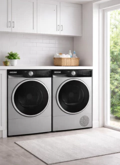 Combo Lavado Ocean Italy Lavarropas 12 Kg inverter Secarropas 10kg por bomba de calor OCDI1003WTSEP5 + WFOI12123WTSEP7 - tienda online