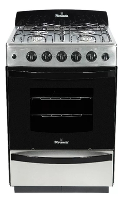 Cocina Florencia Recta 5538 multigas 4 hornallas acero inoxidable 220V puerta con visor 65L