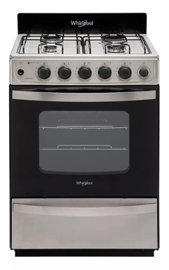 Cocina Whirlpool WFX57DW multigas 4 hornallas inoxidable 220V puerta con visor 60L - tienda online