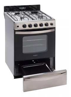 Cocina Whirlpool WFX57DW multigas 4 hornallas inoxidable 220V puerta con visor 60L - cocinasonline