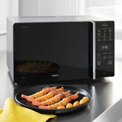 Microondas Whirlpool 25 L - Con Grill, Negro y Plateado - WMG25ST25F - cocinasonline