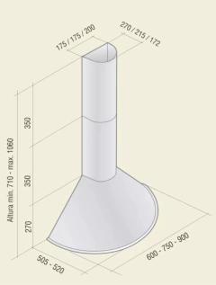 Campana Cocina Llanos Circular/milenica Negra 60cm - 30412 - comprar online