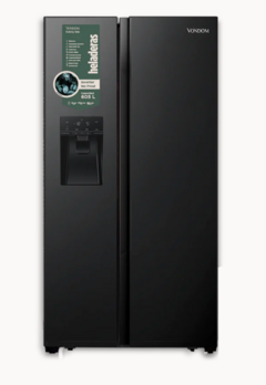 Heladera Vondom SBS605 BLACKINOX INVERTER con Freezer NO FROST - Acero Inoxidable Negro 605 L - comprar online