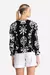 Blusa decote v manga ¾ em voil de viscose com estampa exclusiva - comprar online
