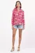 Blusa manga longa de viscose estampada