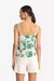 Blusa regata com detalhe em voil de viscose estampada - comprar online