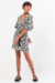 Vestido curto transpassado em viscose com estampa exclusiva - Loja Labyrinth