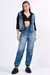 Jaqueta trucker jeans com detalhes em moletom