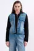 Jaqueta trucker jeans com detalhes em moletom - comprar online
