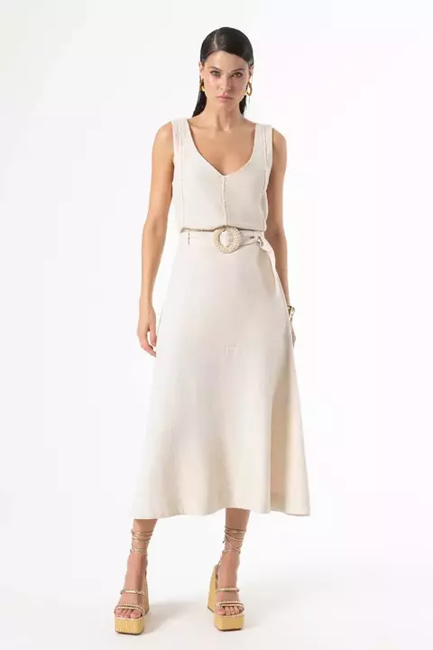 Saia midi de viscolinho