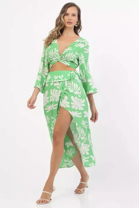 Conjunto em viscose com estampa exclusiva