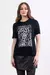 T-shirt manga curta estampada em viscolycra