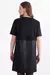 Vestido curto mangas curtas em PU e suede - comprar online