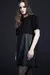 Vestido curto mangas curtas em PU e suede - Loja Labyrinth