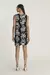 Vestido curto regata decote redondo em voil de viscose com estampa exclusiva - comprar online