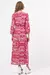 Vestido longo manga 7/8 com amarração frontal - comprar online