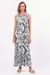 Vestido maxi em viscose com estampa exclusiva na internet