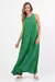 Vestido maxi regata nadador em viscose texturizada