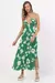 Vestido maxi sem mangas em viscose com estampa exclusiva