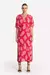 Vestido midi com fendas nas laterais em viscose com estampa exclusiva na internet