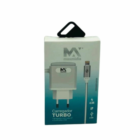 Carregador rápido c/ cabo IP 2 entradas USB