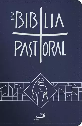 Nova Bíblia Pastoral capa azul couro zíper média