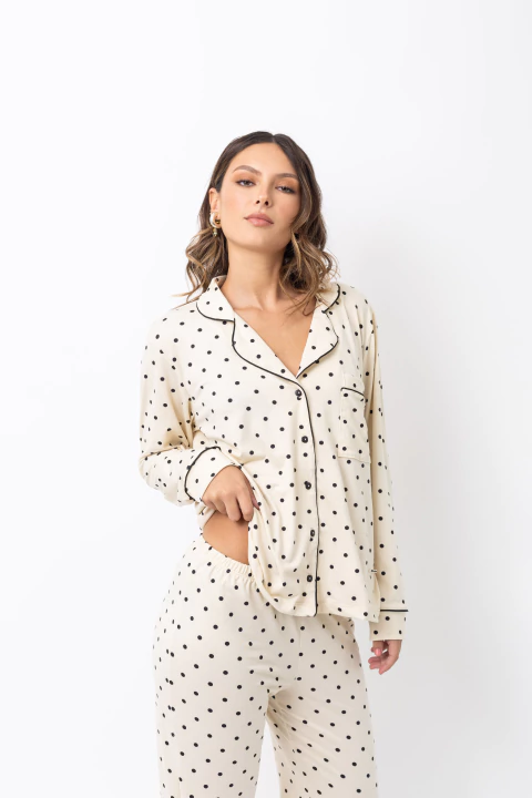 Pijama camisero Emma lunares