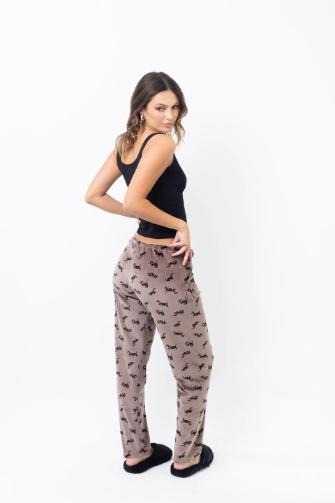 Pantalón plush salchichas visón
