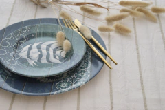 MANTEL BLANCO + RAYAS BEIGE - comprar online