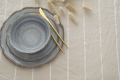 MANTEL BEIGE + RAYAS BLANCAS - comprar online