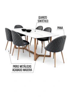 COMBO MESA ALBANIA + 6 SILLAS en internet