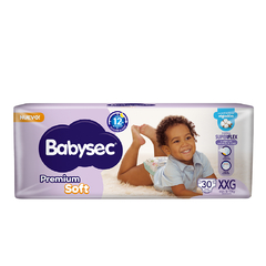 PAÑALES BABYSEC PREMIUM SOFT XXG (extra-extragrande) x Hiper (4 paq x 30 unidades