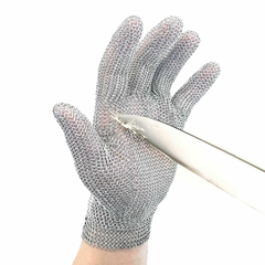 Guantes para proteccion de corte de malla metalica de acero inoxidable KIMS