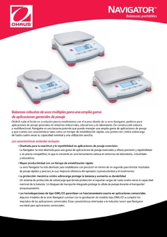 Balanza portátil Ohaus Navigator. Capacidad: 620 g x 0,1 g modelo NV621 en internet