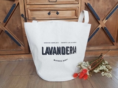Canasto contenedor con manija de cuero - comprar online