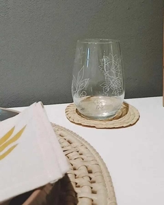 Set x 6 vasos copones flores blancas