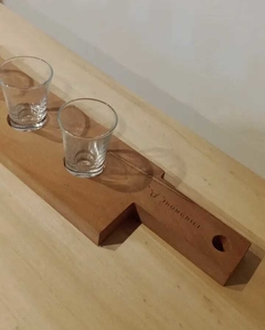 Tabla picada con 4 shots de vidrio - tienda online