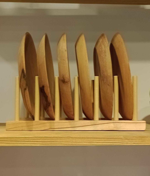 Seca platos de varillado de madera