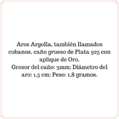 Aros Argolla (1,5 cm) gruesos. Plata y Oro - Joyas MG Plata y Oro