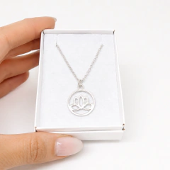 Cadena Roló y Dije Flor de Loto de Plata 925 - comprar online