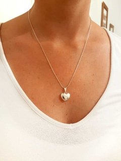 Cadena con Corazón inflado Plata