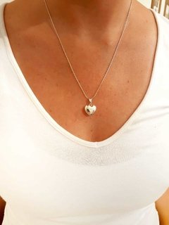 Cadena con Corazón inflado Plata - comprar online