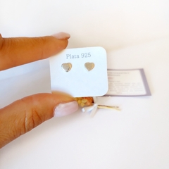 Aros Abridores Corazón. Plata 925 - Joyas MG Plata y Oro