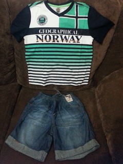 conjunto infantil de bermuda masculino Turma da Malha tamanho 3