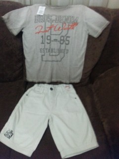 conjunto infantil de bermuda masculino Turma da Malha