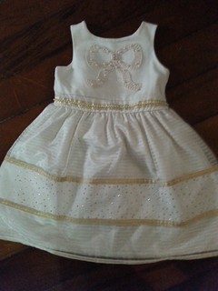 Vestido de festa Infantil Turma da Malha , Tamanho 4, champanhe