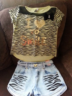 conjunto infantil de shorts Turma da Malha, jeans tamanho 10