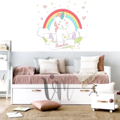 Vinilo Infantil Unicornio 20 con nombre personalizado
