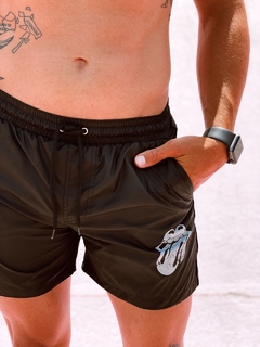 Short De Baño Stones Strippes Black & Grey - comprar online