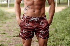 Short de Baño Skull Snake Bordo - comprar online